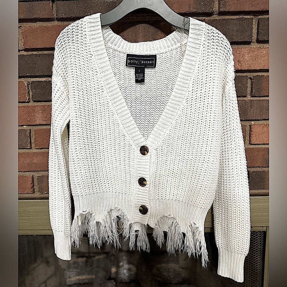 🛍️ button cardigan with destroyed bottom. New condition.